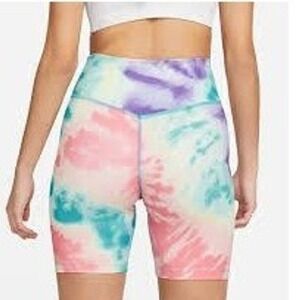 Nike Women Biker Shorts Tie Dye High Waisted Athletic Yoga Sporty Small